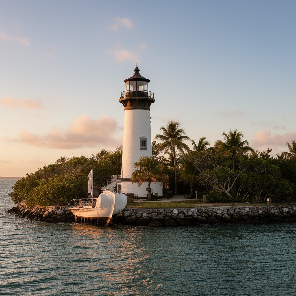 AI-generated illustration of Boca Chita Lighthouse