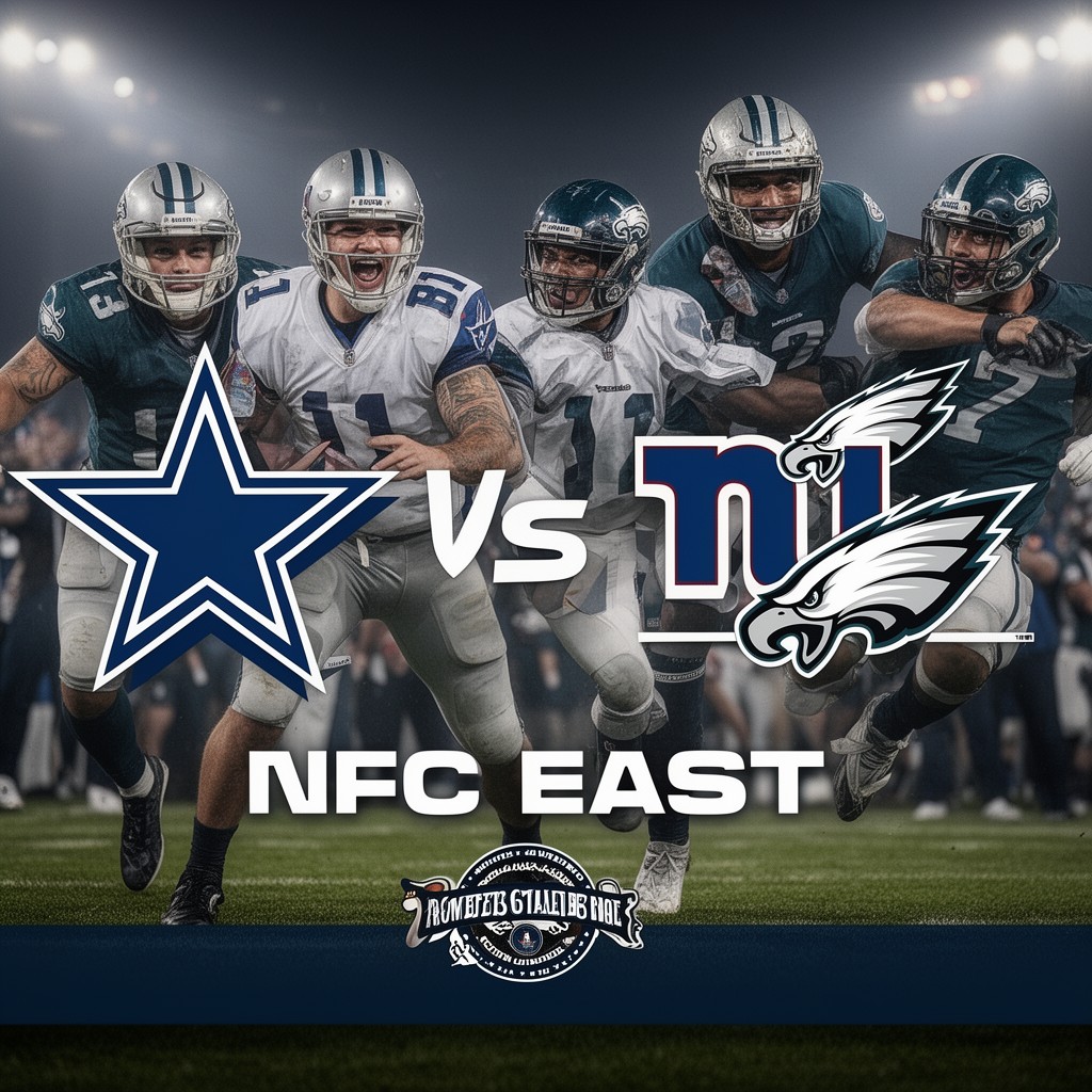 AI-generated illustration of NFC East rivalry