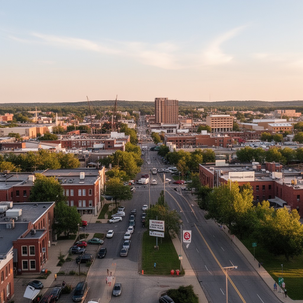 AI-generated illustration of Waterloo–Cedar Falls metropolitan area