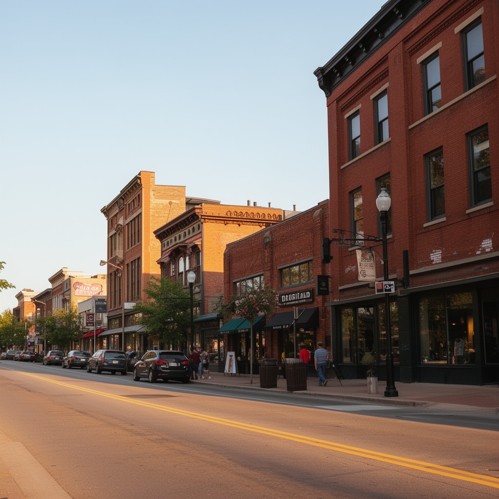 AI-generated illustration of Downtown Cedar Falls Historic District