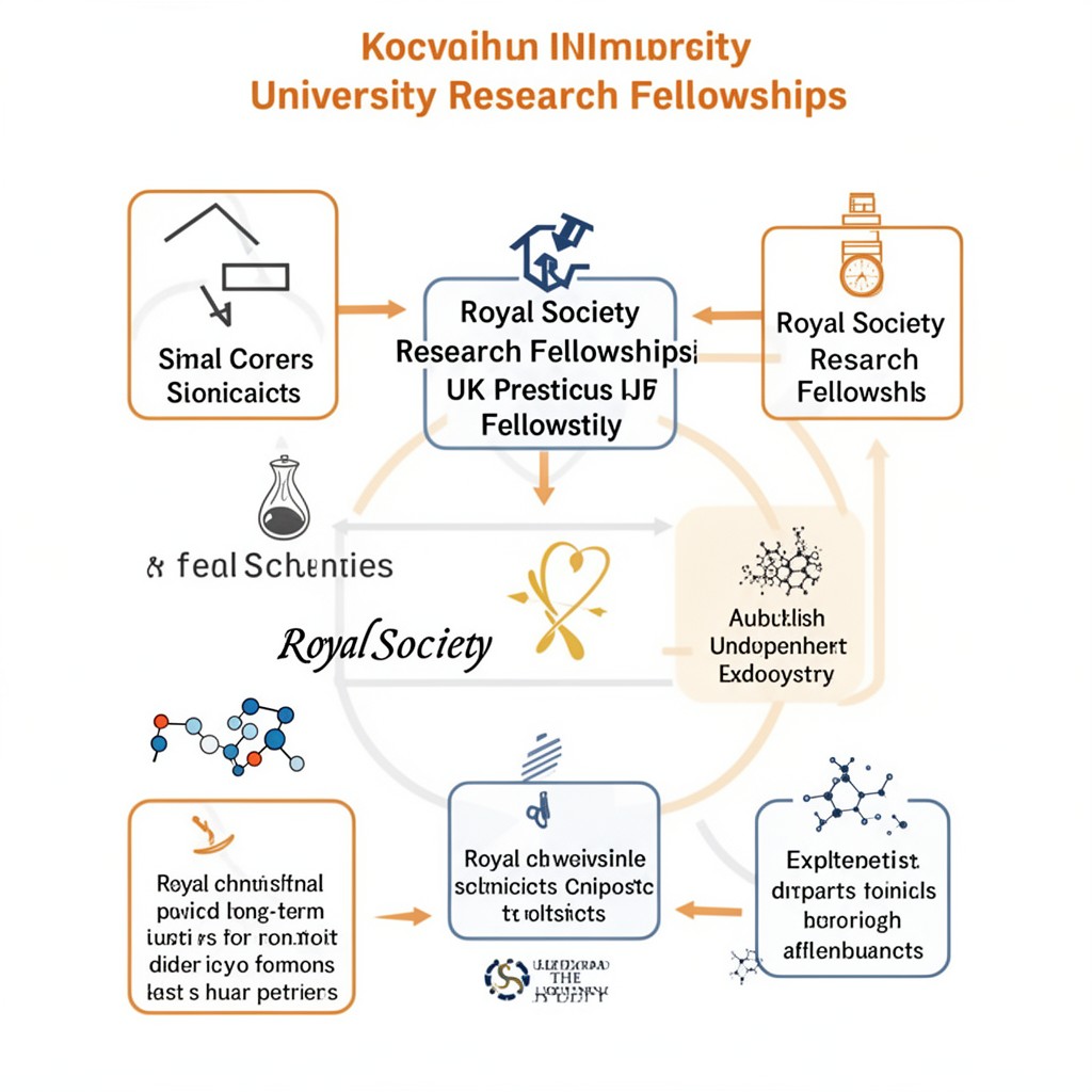 AI-generated illustration of Royal Society University Research Fellowships