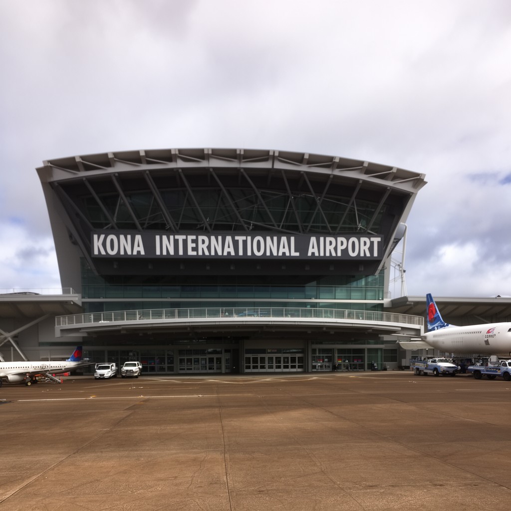 AI-generated illustration of Kona International Airport