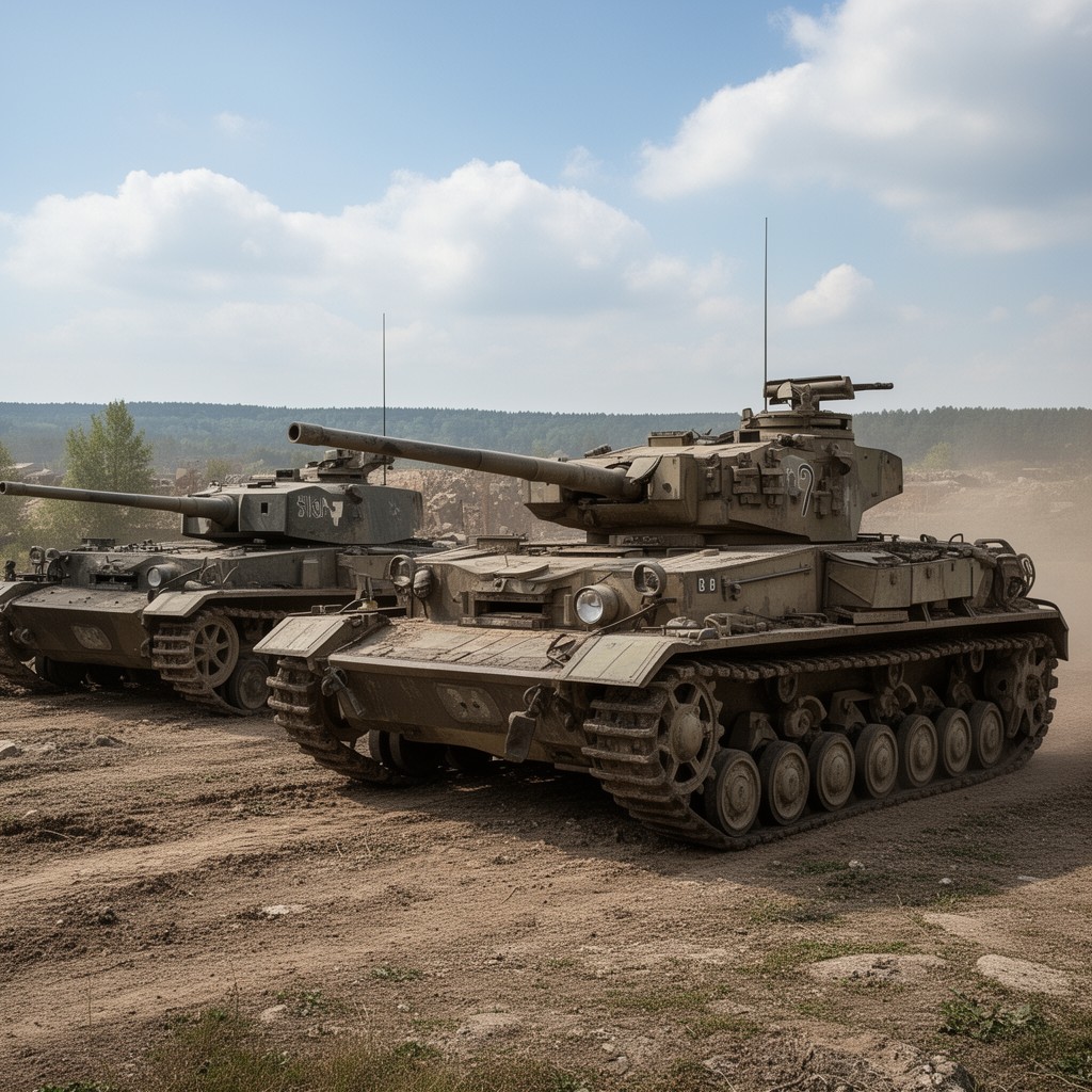 AI-generated illustration of Panzer IV tanks