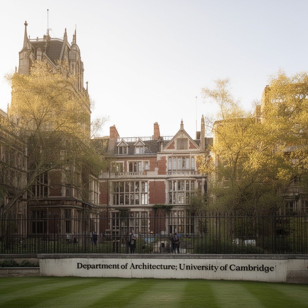 AI-generated illustration of Department of Architecture, University of Cambridge