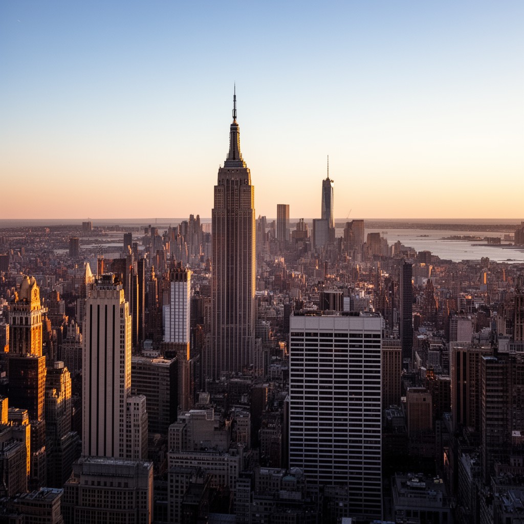 AI-generated illustration of Manhattan skyline