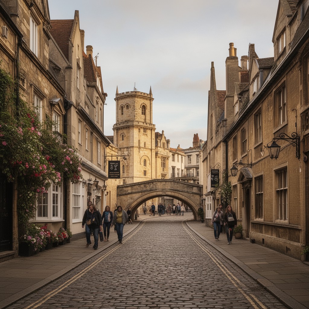 AI-generated illustration of Bridge Street, Cambridge