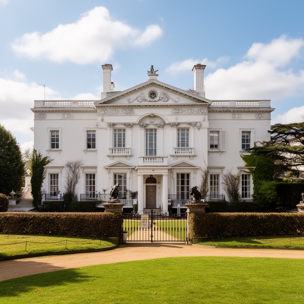 AI-generated illustration of White Lodge, Richmond, Surrey, England