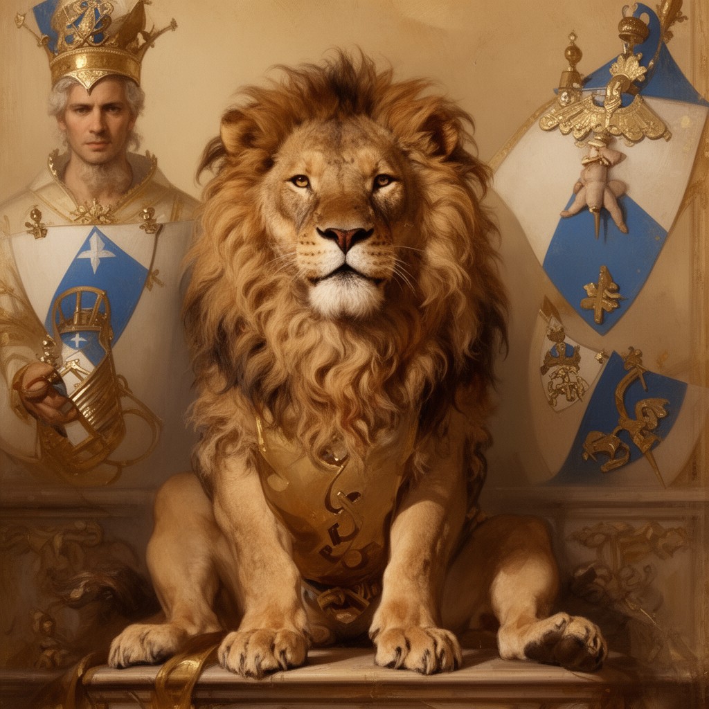 AI-generated illustration of Palatine lion