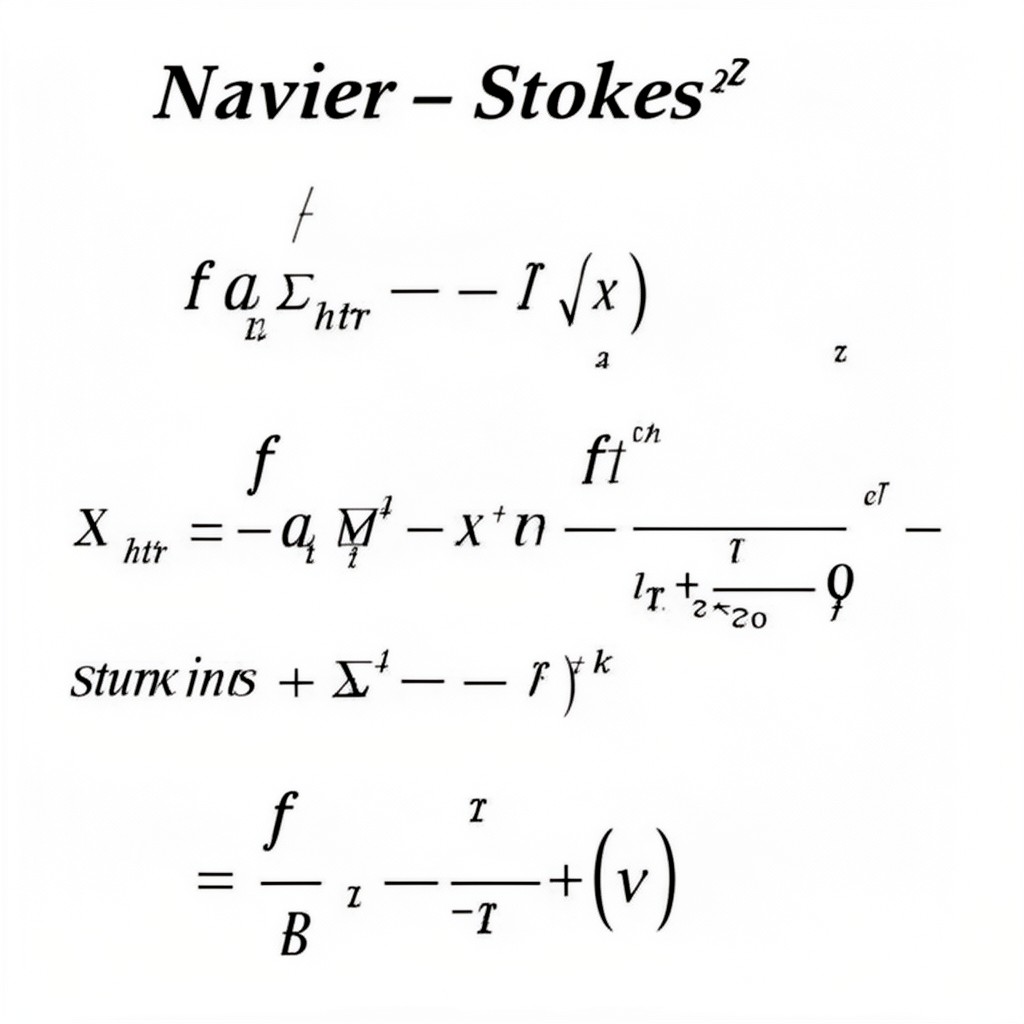 AI-generated illustration of Navier–Stokes equations
