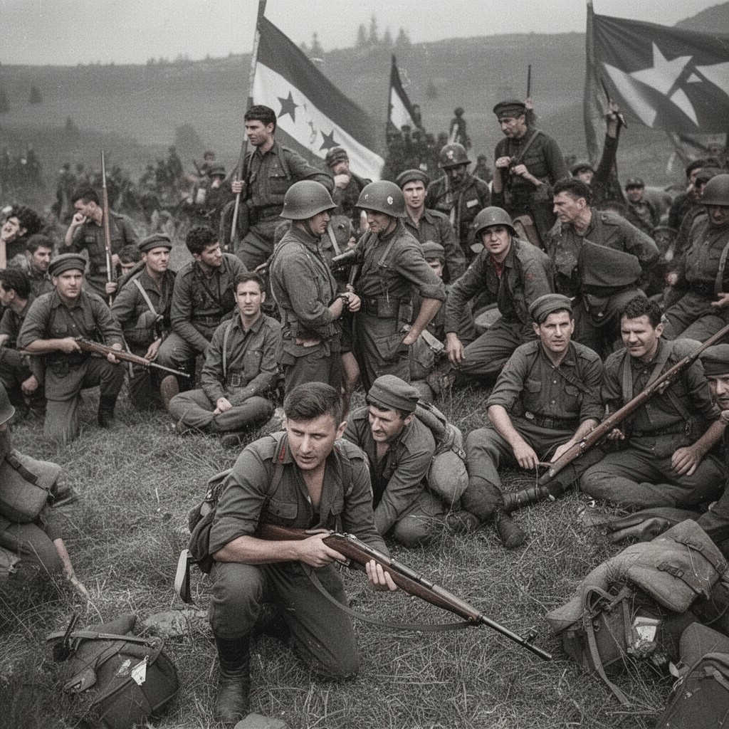AI-generated illustration of Yugoslav Partisans