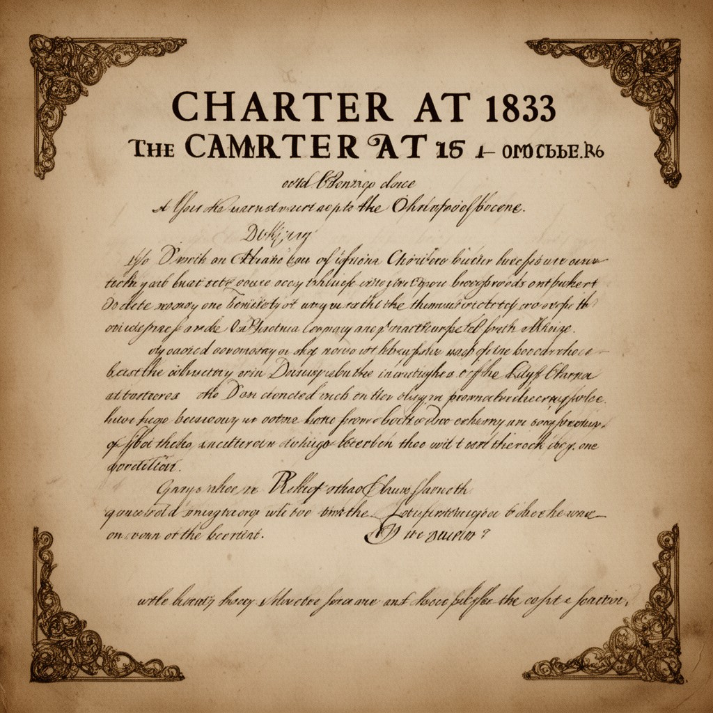 AI-generated illustration of Charter Act 1833