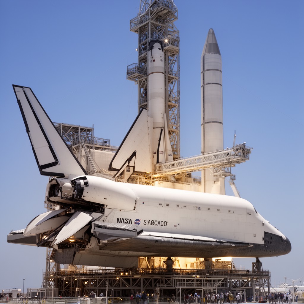 AI-generated illustration of NASA Space Shuttle program