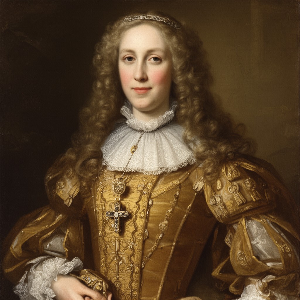 AI-generated illustration of Anne of Great Britain (as Queen of Scots before 1707)
