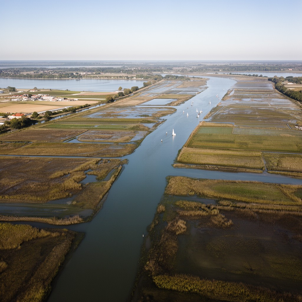 AI-generated illustration of Gironde estuary