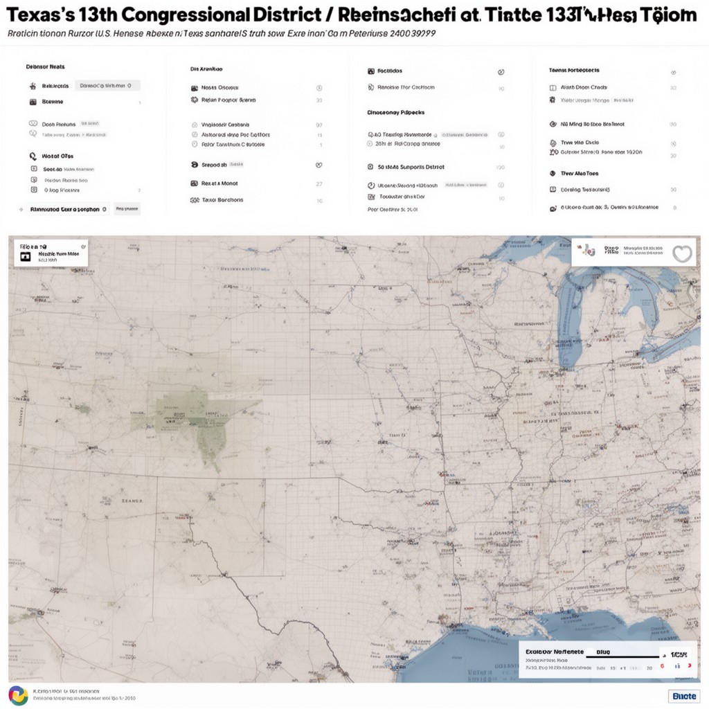 AI-generated illustration of Texas's 13th congressional district