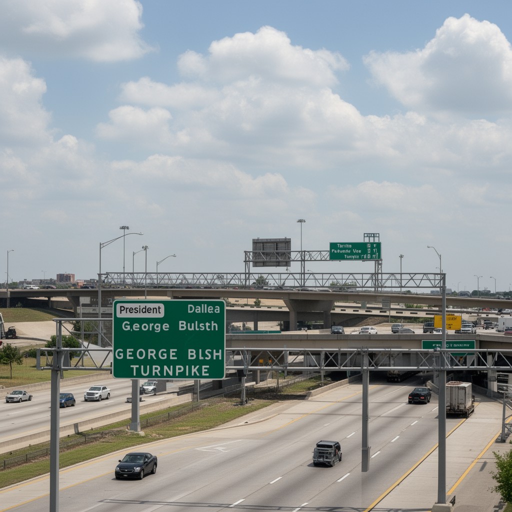 AI-generated illustration of President George Bush Turnpike