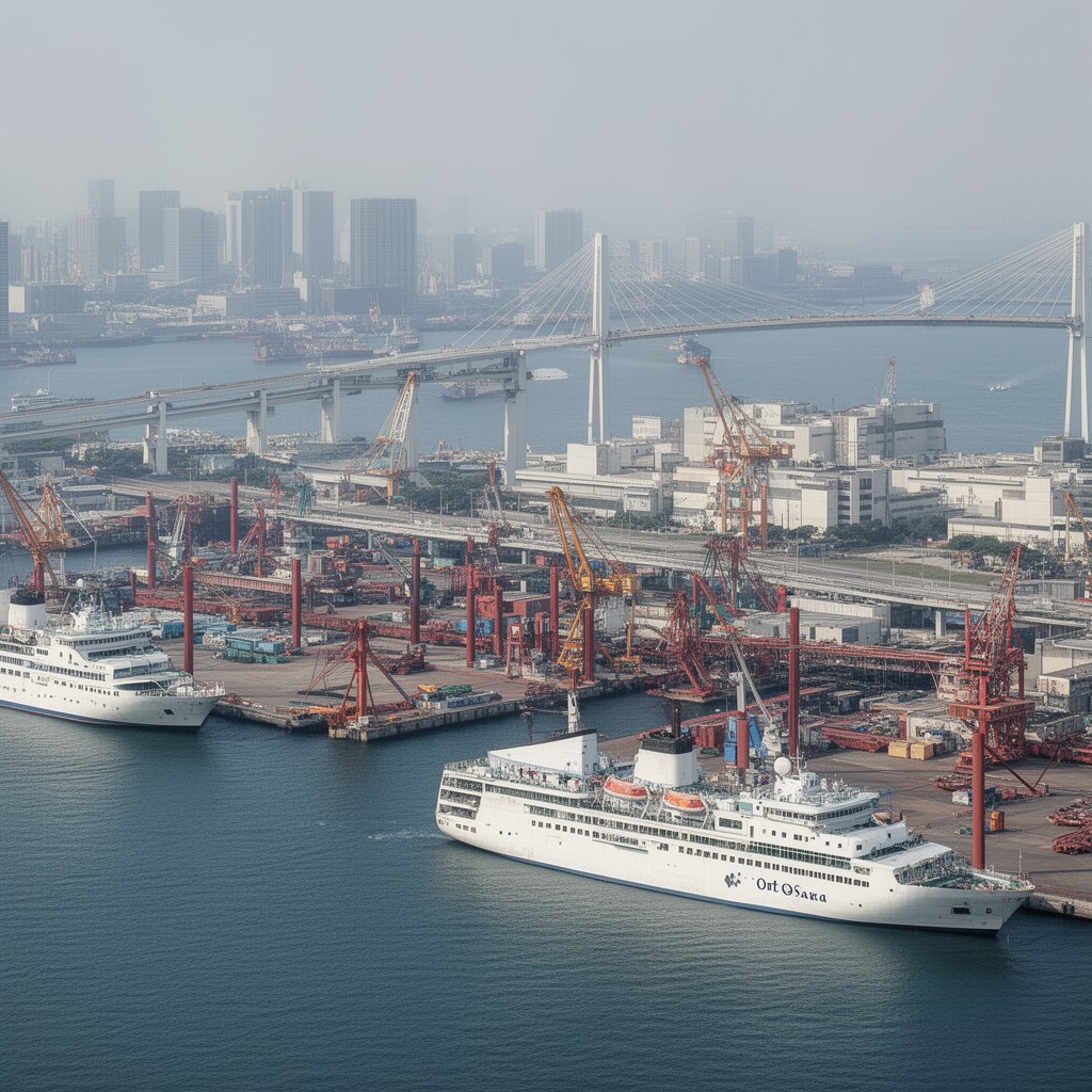 AI-generated illustration of Port of Osaka