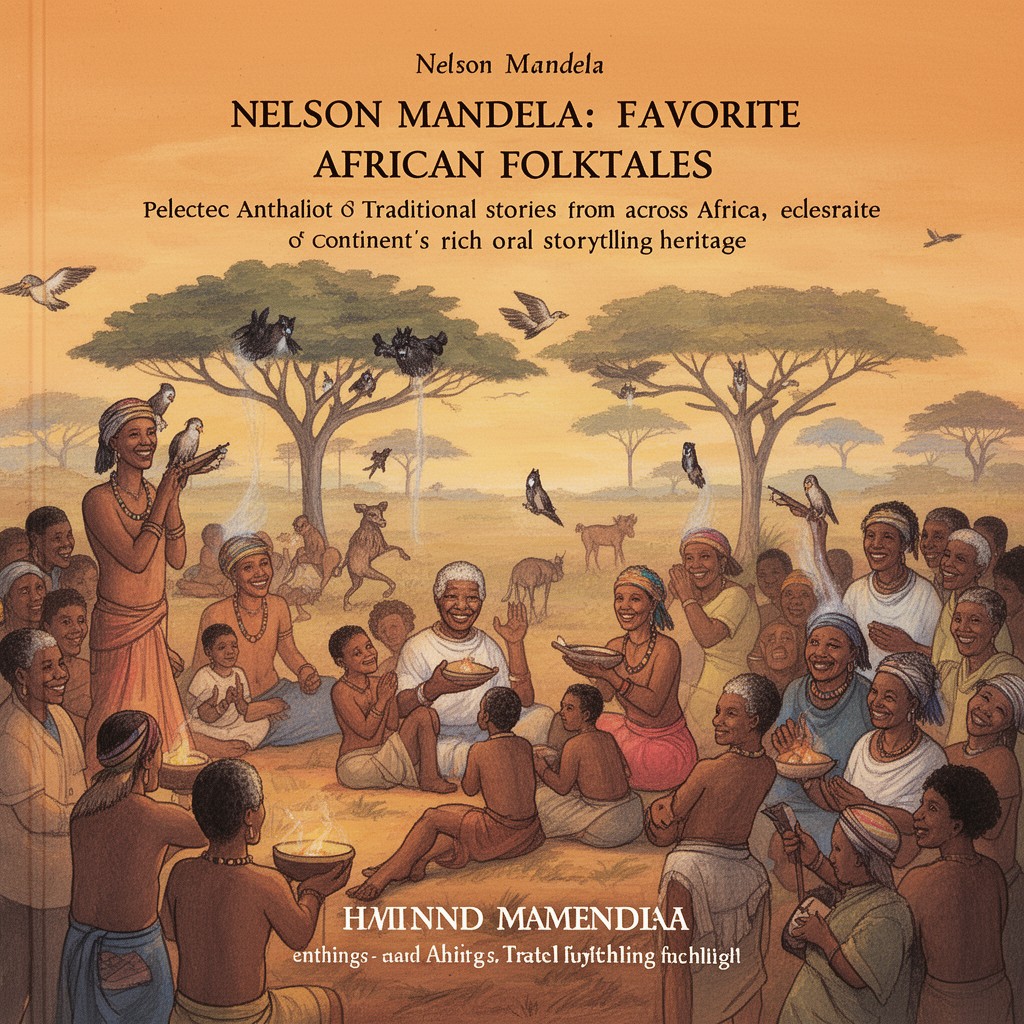AI-generated illustration of Nelson Mandela: Favorite African Folktales