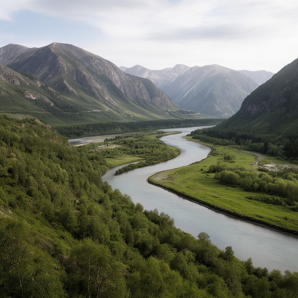 AI-generated illustration of Ural River