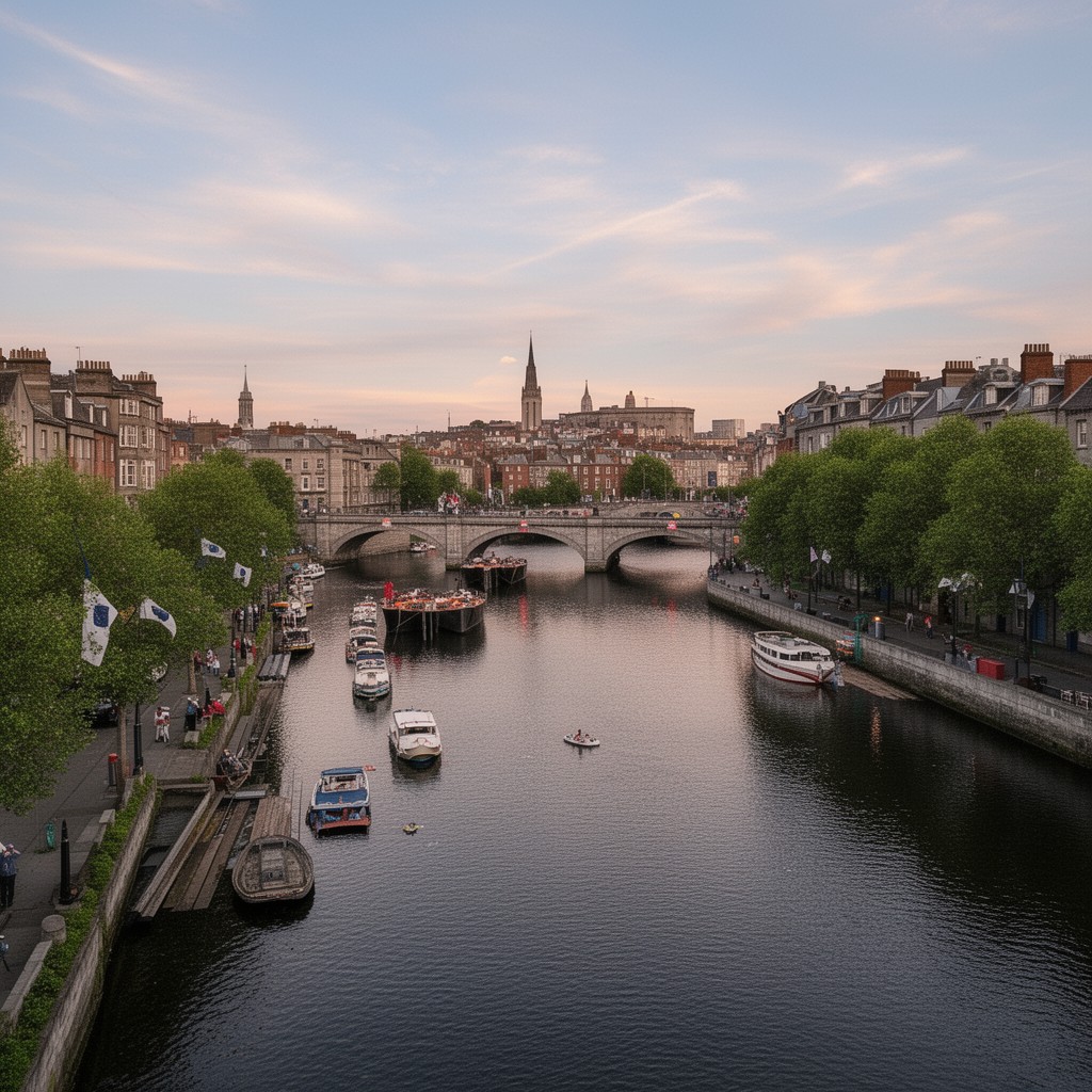 AI-generated illustration of River Liffey