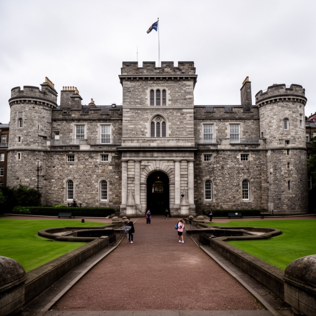 AI-generated illustration of Dublin Castle