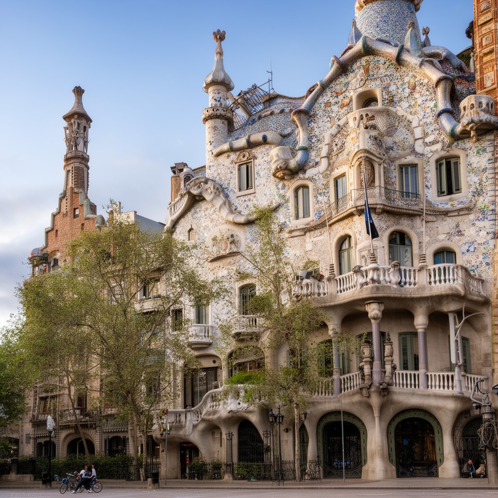 AI-generated illustration of Works of Antoni Gaudí