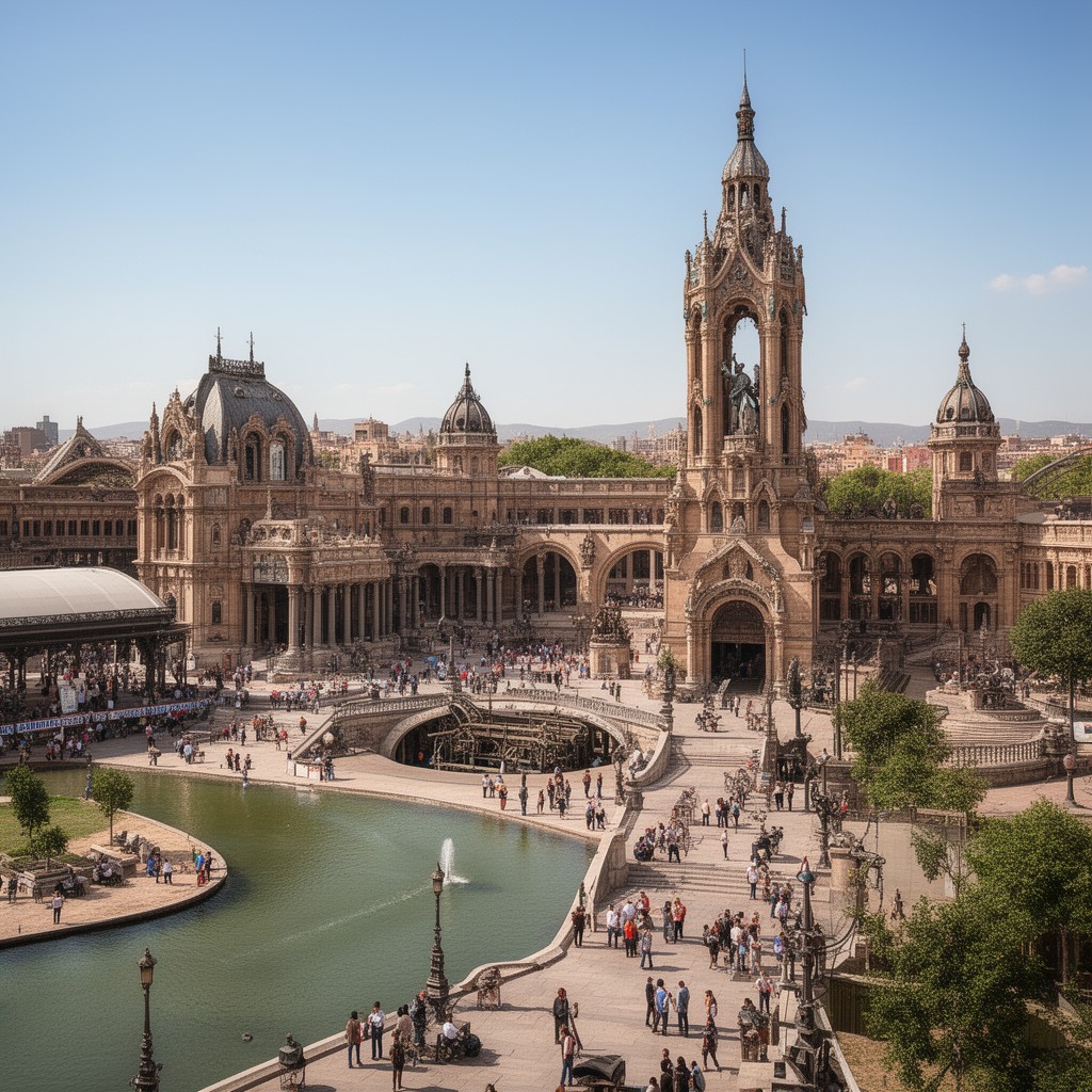 AI-generated illustration of 1888 Barcelona Universal Exposition