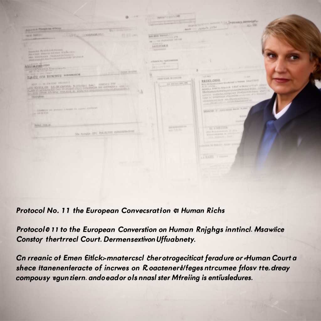 AI-generated illustration of Protocol No. 11 to the European Convention on Human Rights