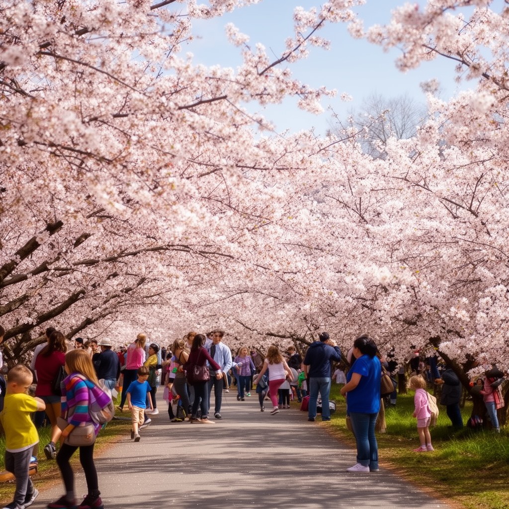 AI-generated illustration of The Cherry Blossom Capital of the World