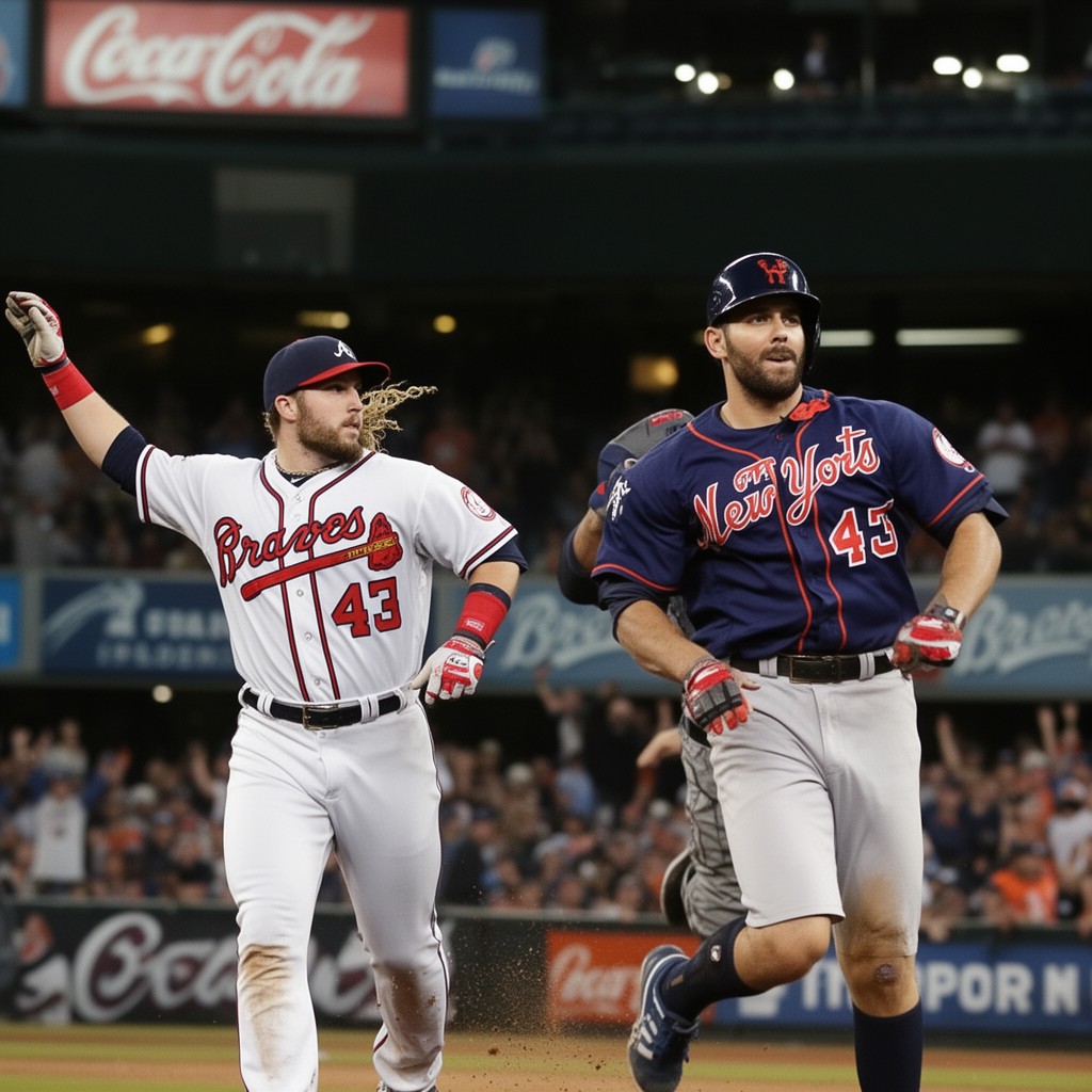 AI-generated illustration of Atlanta Braves–New York Mets rivalry