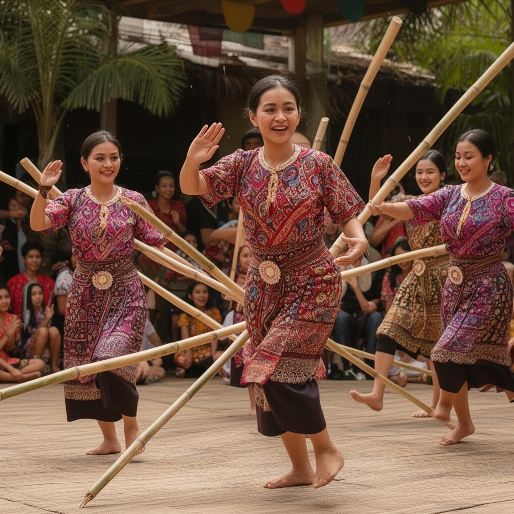 AI-generated illustration of tinikling