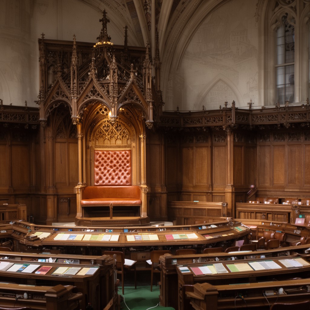 AI-generated illustration of Speaker’s Chair in the House of Commons chamber