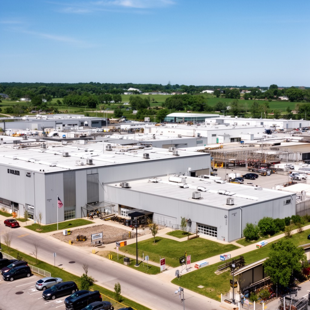 AI-generated illustration of Cedar Falls Industrial and Technology Park