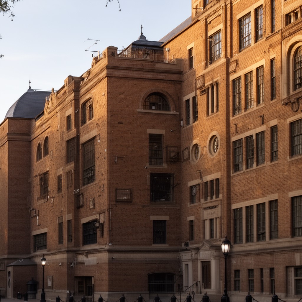 AI-generated illustration of Speer Library (former main library)