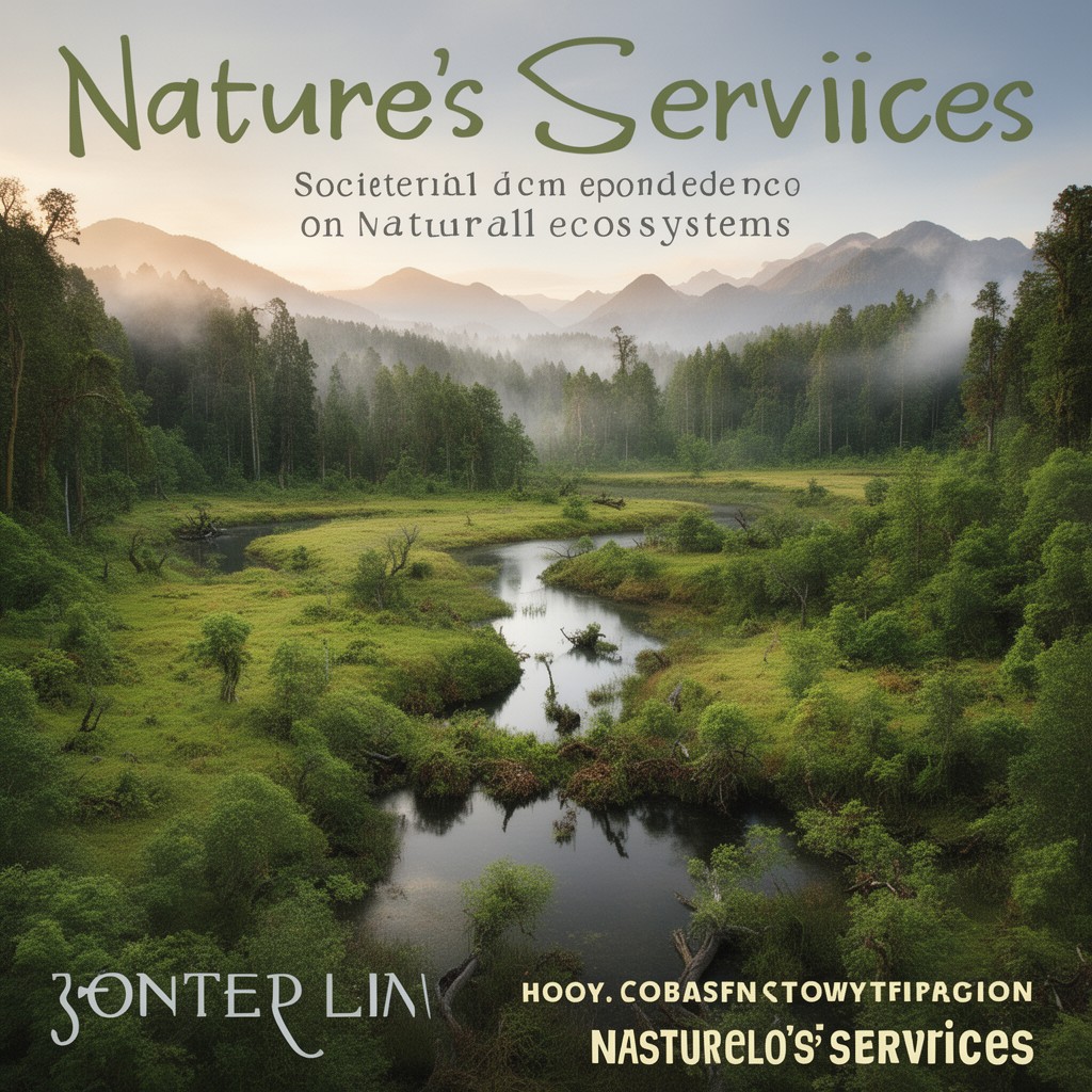 AI-generated illustration of Nature’s Services: Societal Dependence on Natural Ecosystems