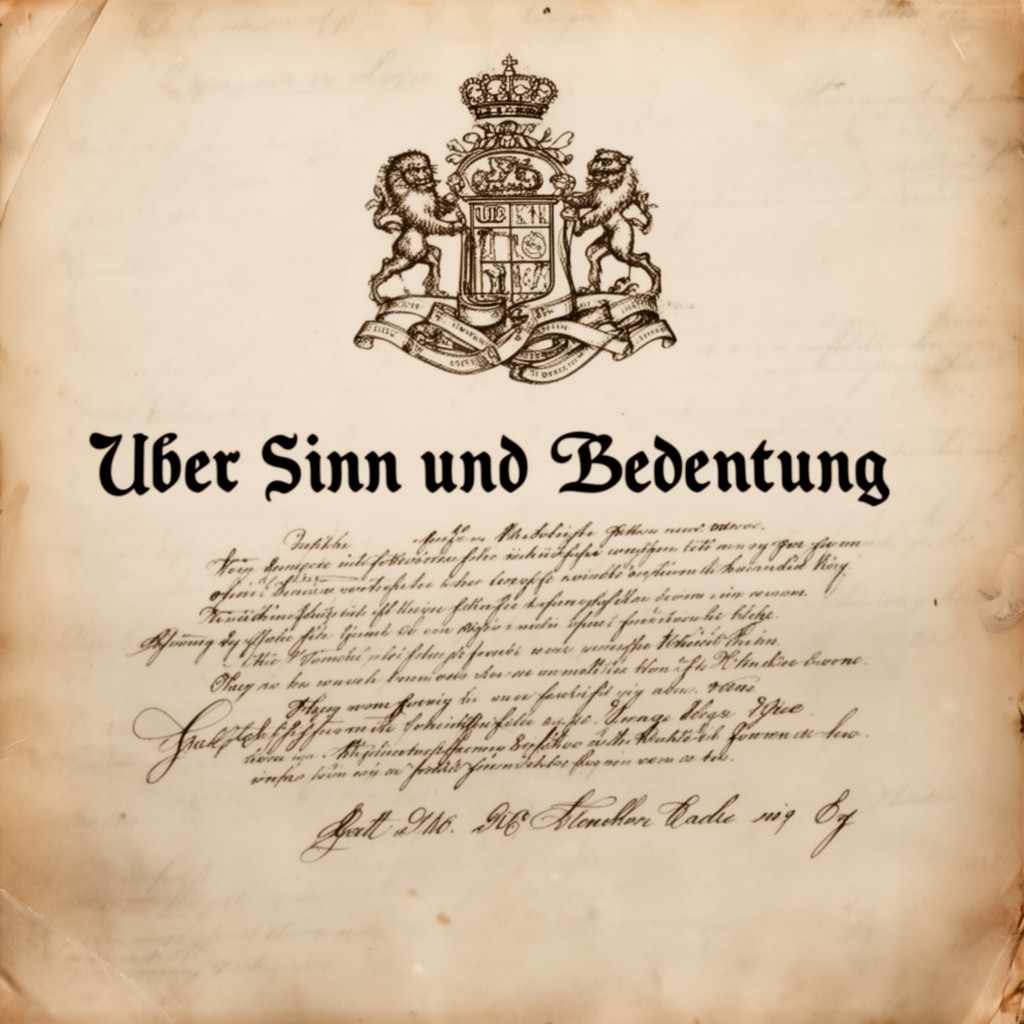 AI-generated illustration of Über Sinn und Bedeutung