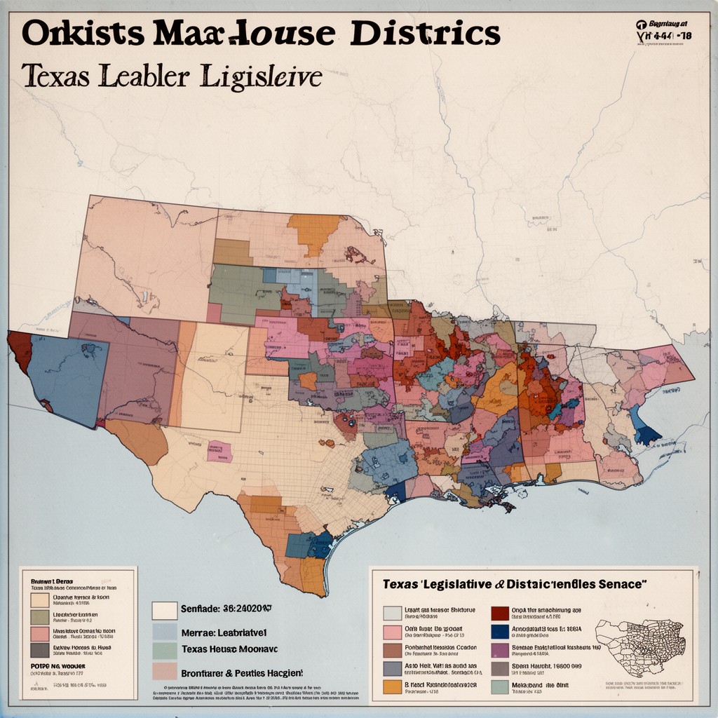 AI-generated illustration of Texas legislative districts