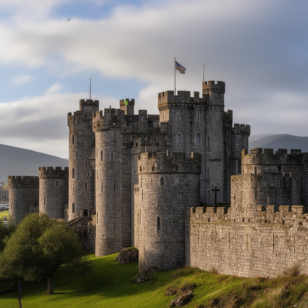 AI-generated illustration of Caernarfon Castle