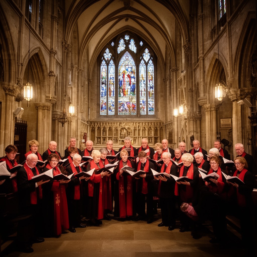 AI-generated illustration of Gloucester Cathedral choir