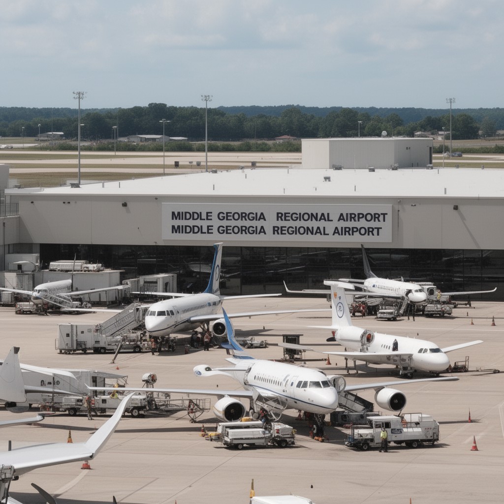 AI-generated illustration of Middle Georgia Regional Airport