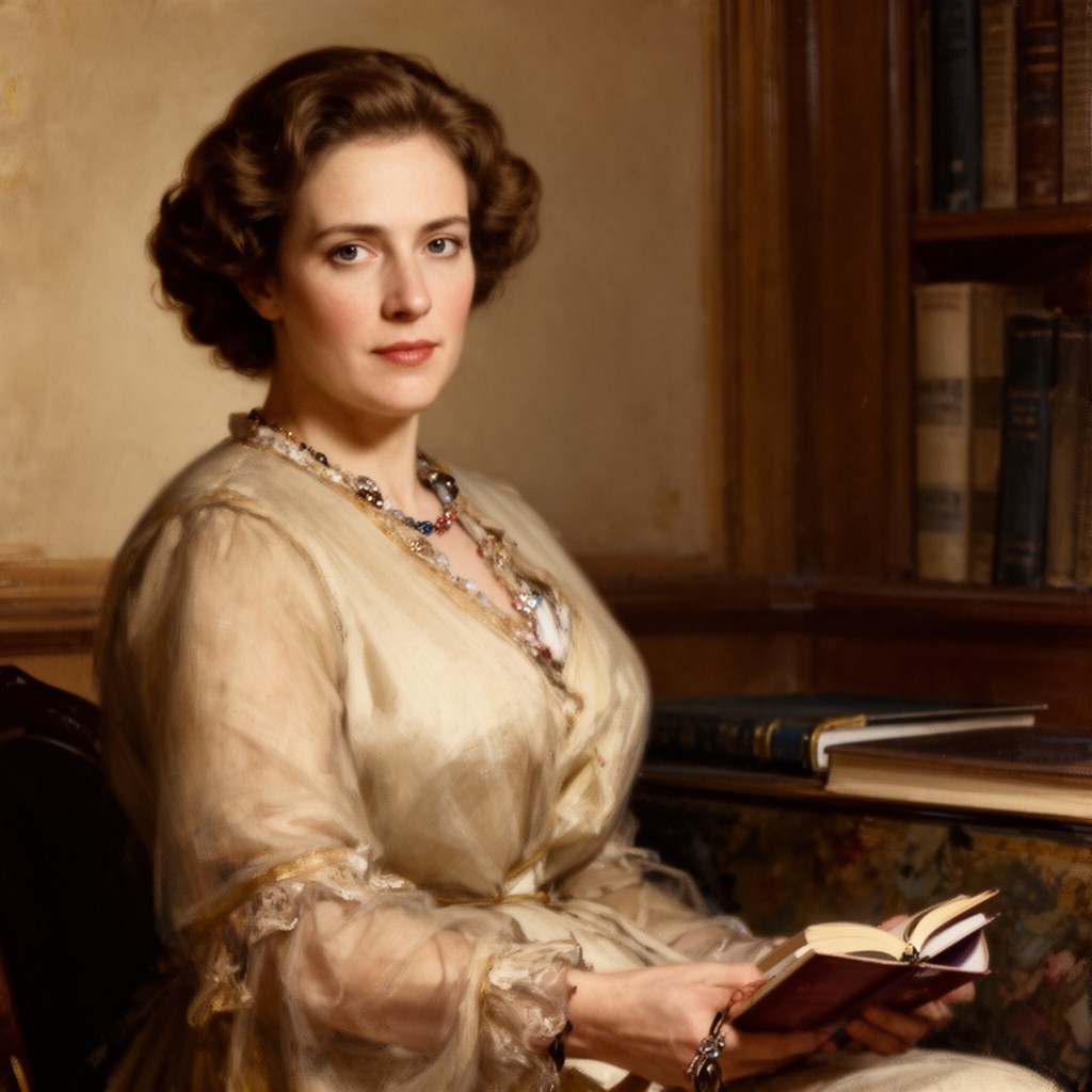 AI-generated illustration of Emily Vanderbilt Sloane