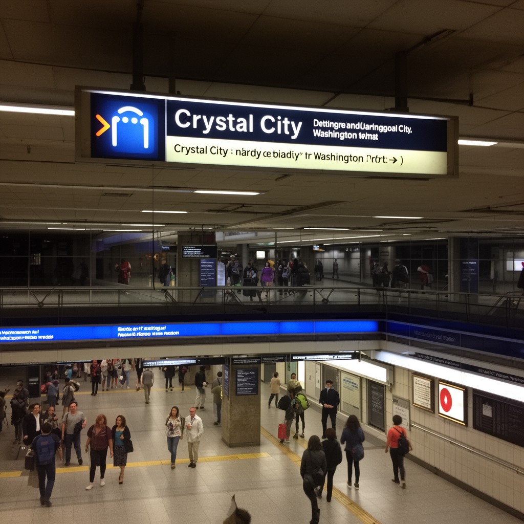 AI-generated illustration of Crystal City station (Washington Metro)
