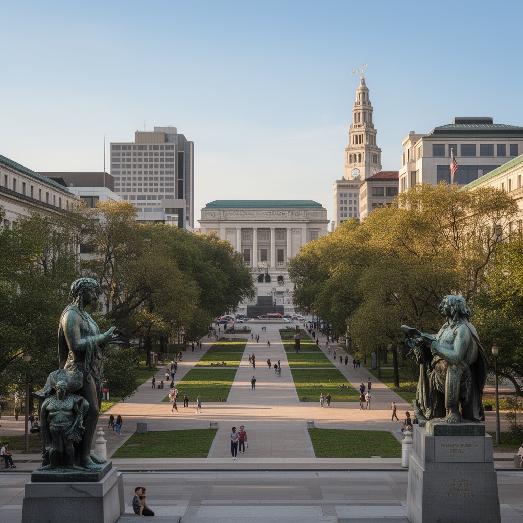 AI-generated illustration of Parkway Museums District