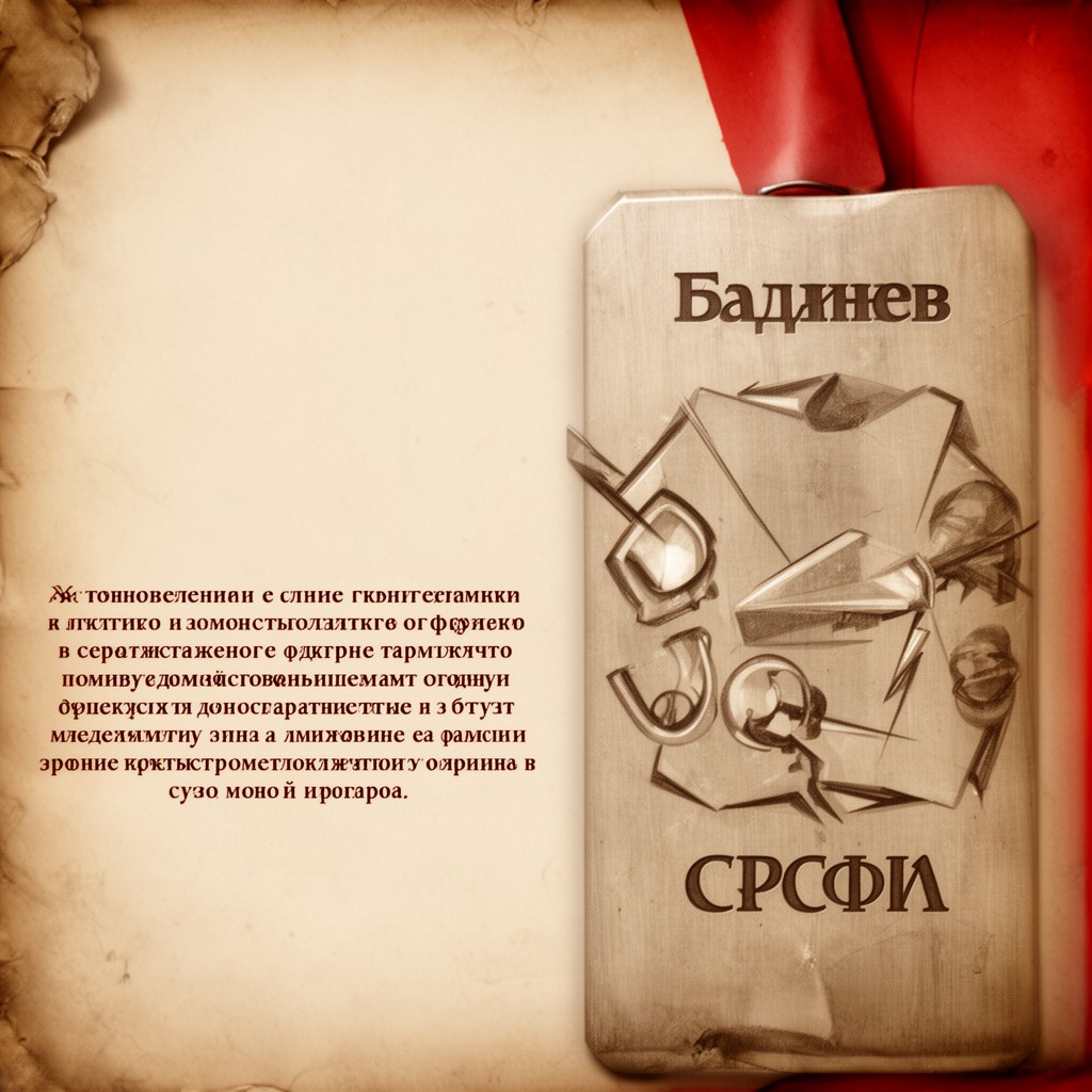 AI-generated illustration of Honoured Worker of Culture of the RSFSR