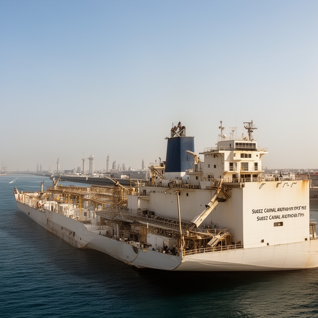 AI-generated illustration of Suez Canal Authority