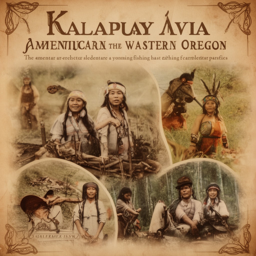 AI-generated illustration of Kalapuya people
