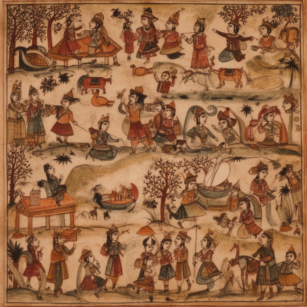 AI-generated illustration of Mithila region