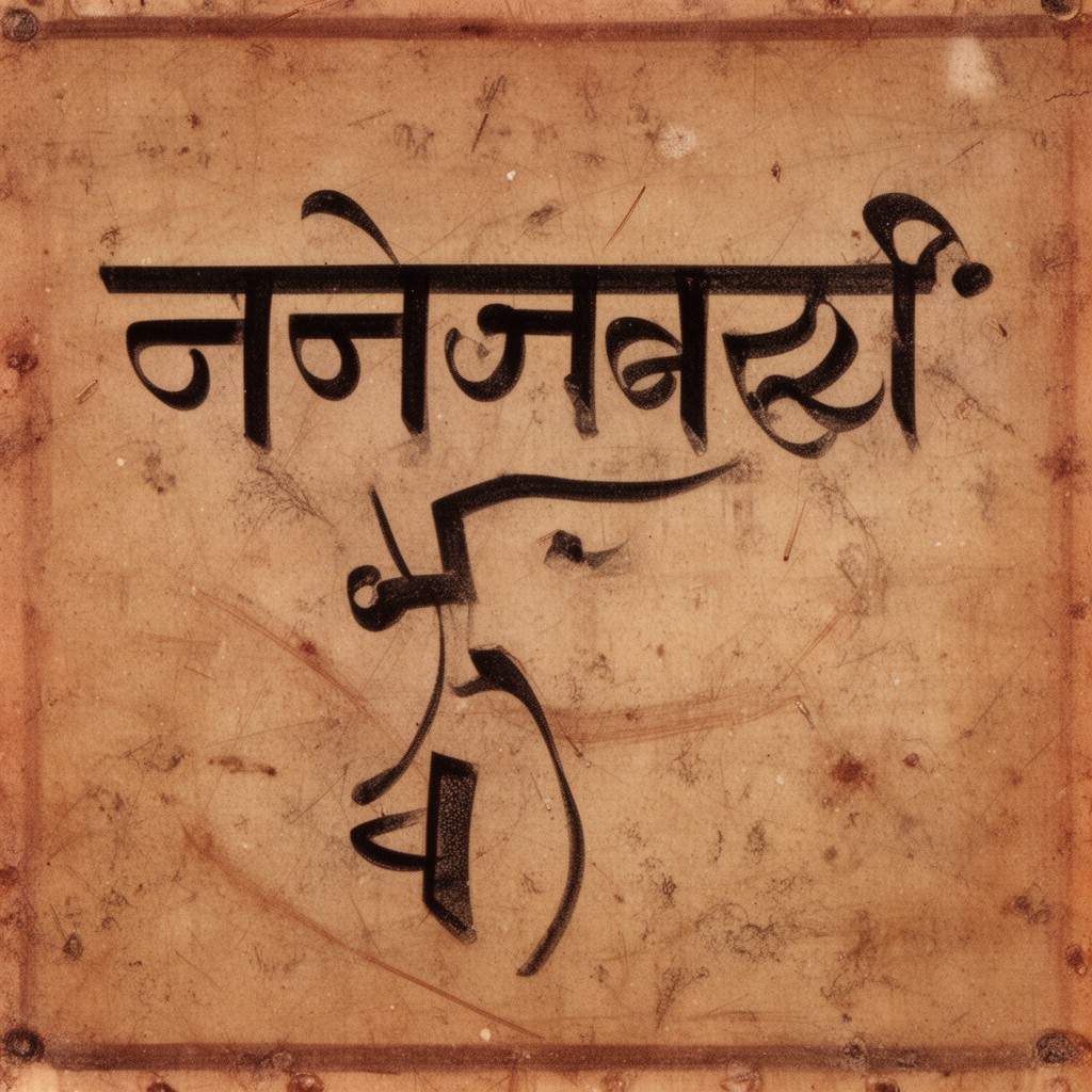 AI-generated illustration of Tirhuta script