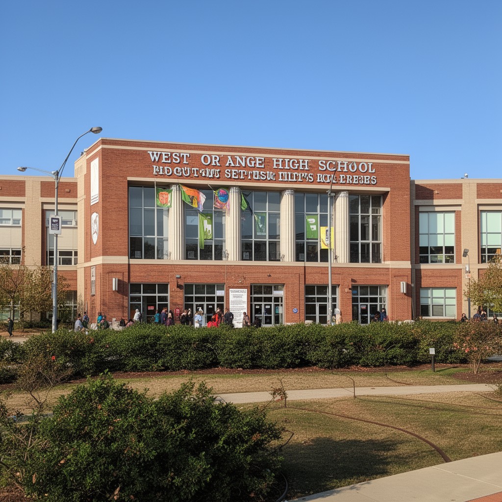 AI-generated illustration of West Orange High School