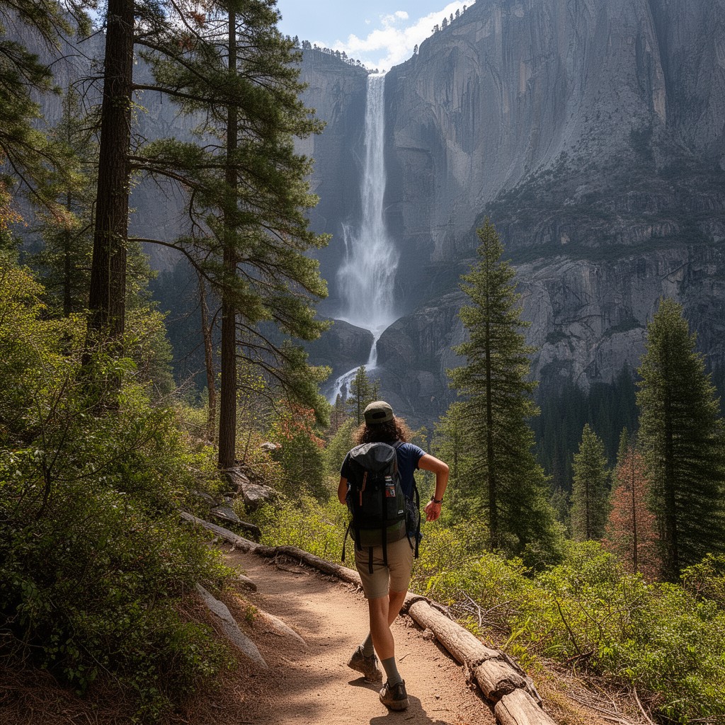 AI-generated illustration of Yosemite Falls Trail